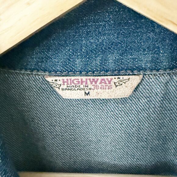 HIGHWAY JEANS | Oversized Denim Jacket Jean Distressed Long Length Wash | Medium - Picture 5 of 8